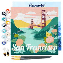 Load image into Gallery viewer, Mini Paint by numbers 8&quot;x8&quot; framed - Travel Poster San Francisco