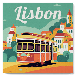 Mini Paint by numbers 8"x8" framed - Travel Poster Lisbon