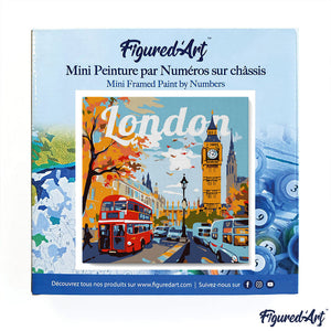 Mini Paint by numbers 8"x8" framed - Travel Poster London