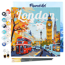 Load image into Gallery viewer, Mini Paint by numbers 8&quot;x8&quot; framed - Travel Poster London