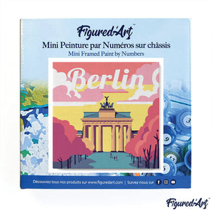 Mini Paint by numbers 8"x8" framed - Travel Poster Berlin