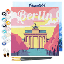 Load image into Gallery viewer, Mini Paint by numbers 8&quot;x8&quot; framed - Travel Poster Berlin