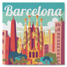 Load image into Gallery viewer, Mini Paint by numbers 8&quot;x8&quot; framed - Travel Poster Barcelona