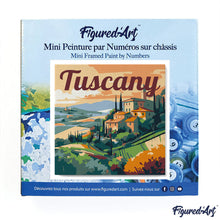 Load image into Gallery viewer, Mini Paint by numbers 8&quot;x8&quot; framed - Travel Poster Tuscany Summer