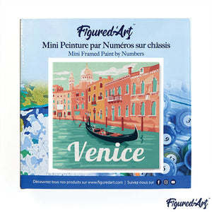 Mini Paint by numbers 8"x8" framed - Travel Poster Venice