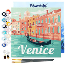 Load image into Gallery viewer, Mini Paint by numbers 8&quot;x8&quot; framed - Travel Poster Venice