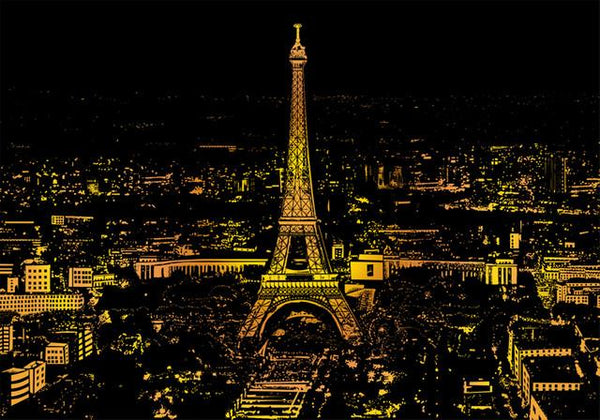 Scratch Painting - Eiffel Tower Panorama