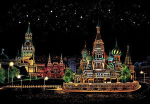Scratch Painting - Moscow in Russia