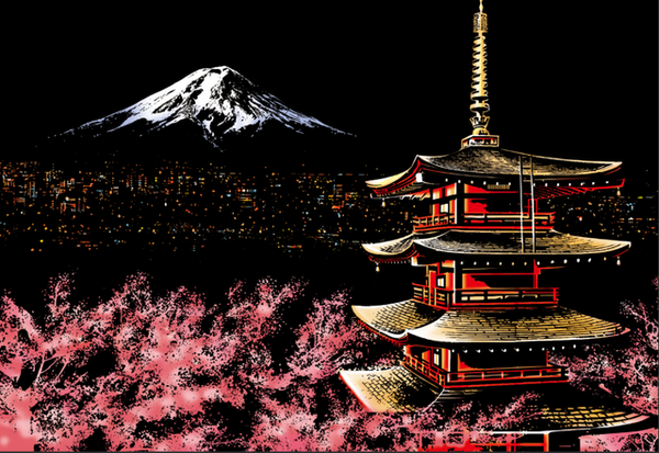 Scratch Painting - Mount Fuji in Japan – Figured'Art