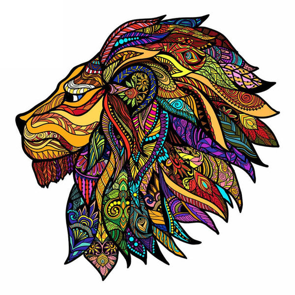 Wooden Puzzle - Profiled Blue Lion