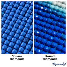 Load image into Gallery viewer, Comparison of Square vs Round Diamonds - Starry Night