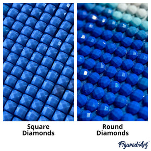 Comparison of Square vs Round Diamonds - Polar Northern Lights