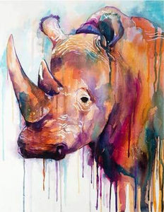 paint by numbers | Abstract Rhino | advanced animals rhinos | FiguredArt
