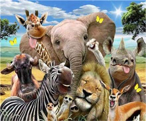 paint by numbers | African Animals | advanced animals elephants giraffes zebras | FiguredArt
