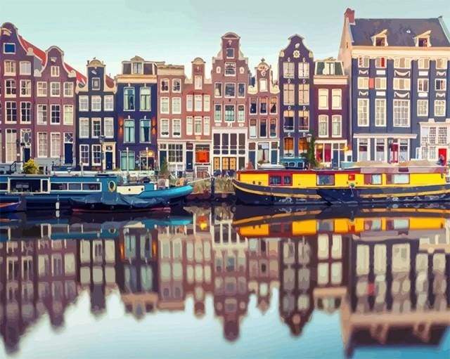 paint by numbers | Amsterdam Canal | advanced cities | FiguredArt