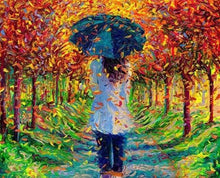 Load image into Gallery viewer, paint by numbers | Autumn and Black Umbrella | advanced landscapes | FiguredArt