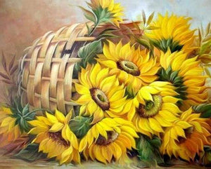 paint by numbers | Basket of Sunflowers | advanced flowers | FiguredArt