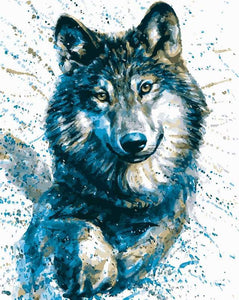 Paint by Numbers Kit for Kids or Beginners-wolf in the 