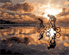 Load image into Gallery viewer, paint by numbers | Biking at Sunset | intermediate landscapes | FiguredArt
