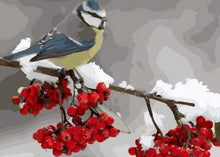 Load image into Gallery viewer, paint by numbers | Bird and Red Fruits | animals easy flowers | FiguredArt