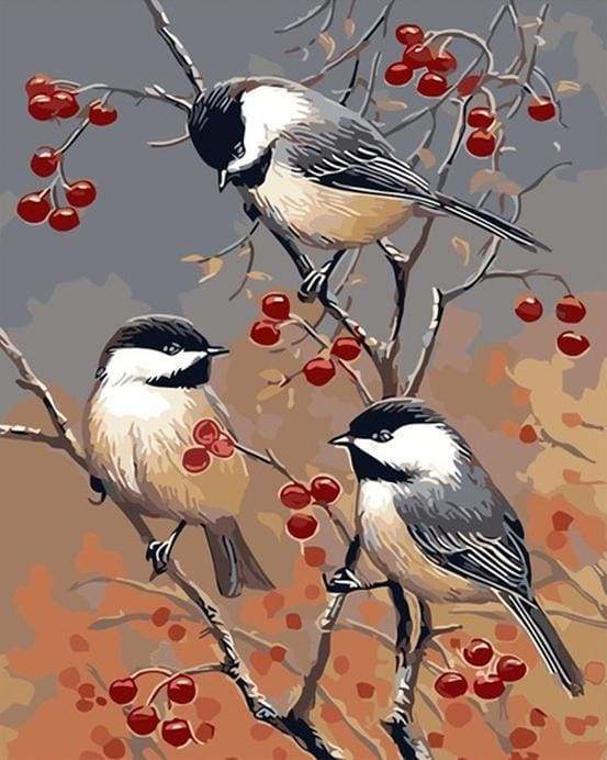 paint by numbers | Birds and Fruit Tree | animals birds easy | FiguredArt