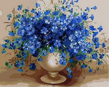 Load image into Gallery viewer, paint by numbers | Blue Temptation | flowers intermediate | FiguredArt