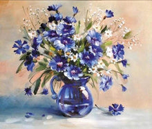 Load image into Gallery viewer, paint by numbers | Blue Vase with Sapphire | advanced flowers | FiguredArt
