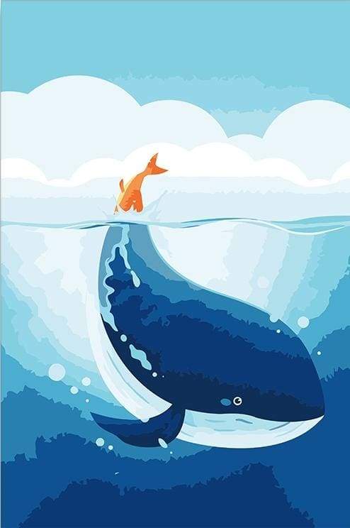 paint by numbers | Blue Whale | animals beginners easy fish kids | FiguredArt