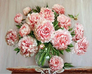 paint by numbers | Bouquet of Pink Flowers on a Table | advanced flowers | FiguredArt
