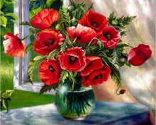 Load image into Gallery viewer, paint by numbers | Bouquet of Red Flowers | easy flowers | FiguredArt