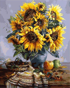 paint by numbers | Bouquet of Sunflowers | flowers intermediate | FiguredArt