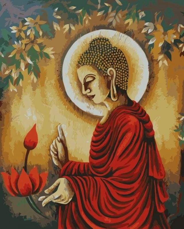Coloring By Numbers Painting Set Region Buddha Oil Paints 50*70