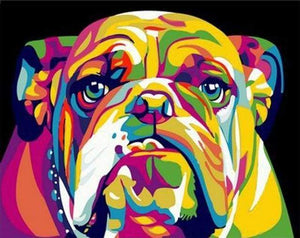 paint by numbers | Bulldog Pop Art | animals beginners dogs easy Pop Art | FiguredArt