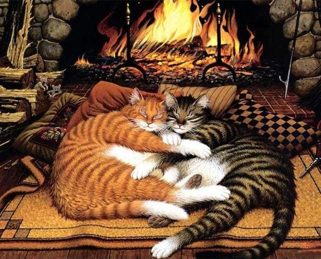 paint by numbers | Cats hugging | animals cats intermediate | FiguredArt