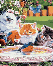 Load image into Gallery viewer, paint by numbers | Cats looking at a Bird | animals cats easy | FiguredArt