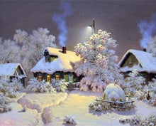 Load image into Gallery viewer, paint by numbers | Chalets in the Snow | advanced landscapes | FiguredArt