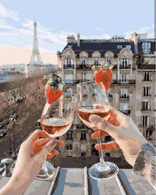 Load image into Gallery viewer, paint by numbers | Cheers in Paris | cities intermediate romance | FiguredArt