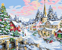 Load image into Gallery viewer, paint by numbers | Christmas Snow | christmas easy landscapes | FiguredArt