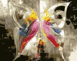paint by numbers | Colorful Abstract Butterfly | animals butterflies dance intermediate | FiguredArt