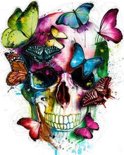 Load image into Gallery viewer, paint by numbers | Colorful Butterflies and Skull | animals butterflies easy | FiguredArt