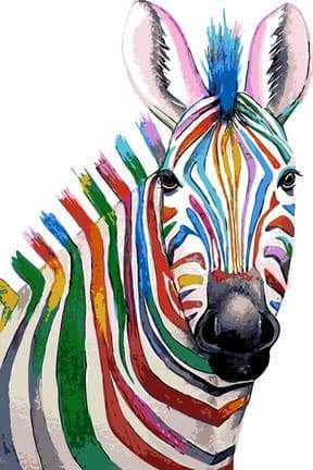 paint by numbers | Colorful Zebra | animals easy zebras | FiguredArt