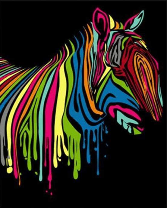 Paint by numbers - Colorful Zebra Art – Figured'Art