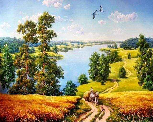 paint by numbers | Countryside and River | advanced landscapes | FiguredArt
