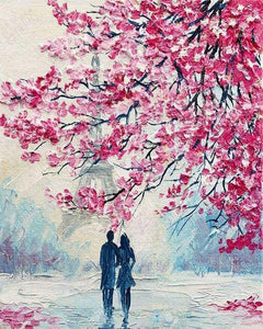 paint by numbers | Couple in Spring | advanced landscapes new arrivals | FiguredArt