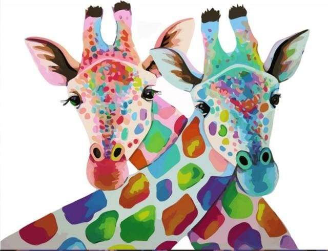 paint by numbers | Couple of Giraffes | animals easy Pop Art | FiguredArt
