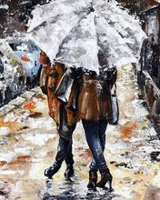 Load image into Gallery viewer, paint by numbers | Couple under an umbrella | advanced romance | FiguredArt