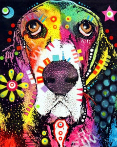 paint by numbers | Crazy Dog | advanced animals dogs Pop Art | FiguredArt