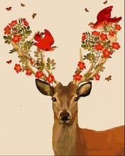 Load image into Gallery viewer, paint by numbers | Deer and Birds | animals deer easy | FiguredArt