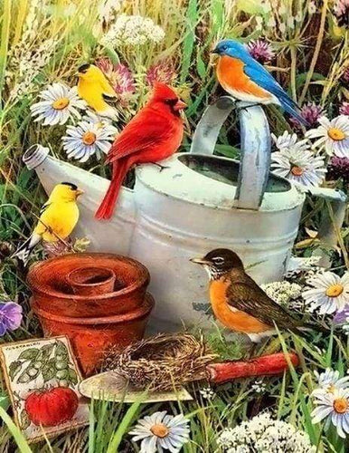 Diamond Painting | Diamond Painting - Birds in the Garden | animals birds Diamond Painting Animals Diamond Painting Flowers flowers |