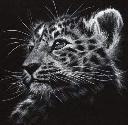 Leopard Animal Diamond Painting Lovely Black And White Themed Design  Decorations